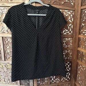 Halogen Cap Sleeve Polka-dotted Top/Blouse - Size 1x